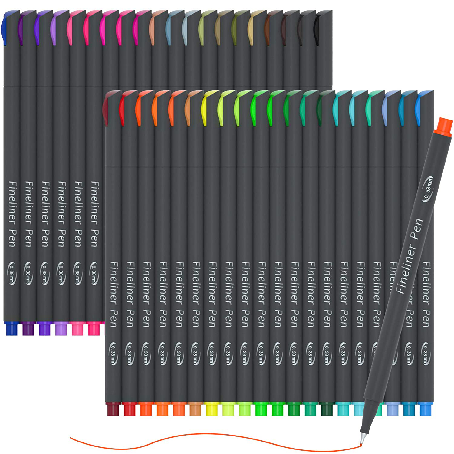 60 가지 색상 저널 플래너 펜 라인 온 60 가지 색상 Fineliner Pens 저널 플래너에 완벽한 세트 Note Calendar Coloring 0.4mm Pen